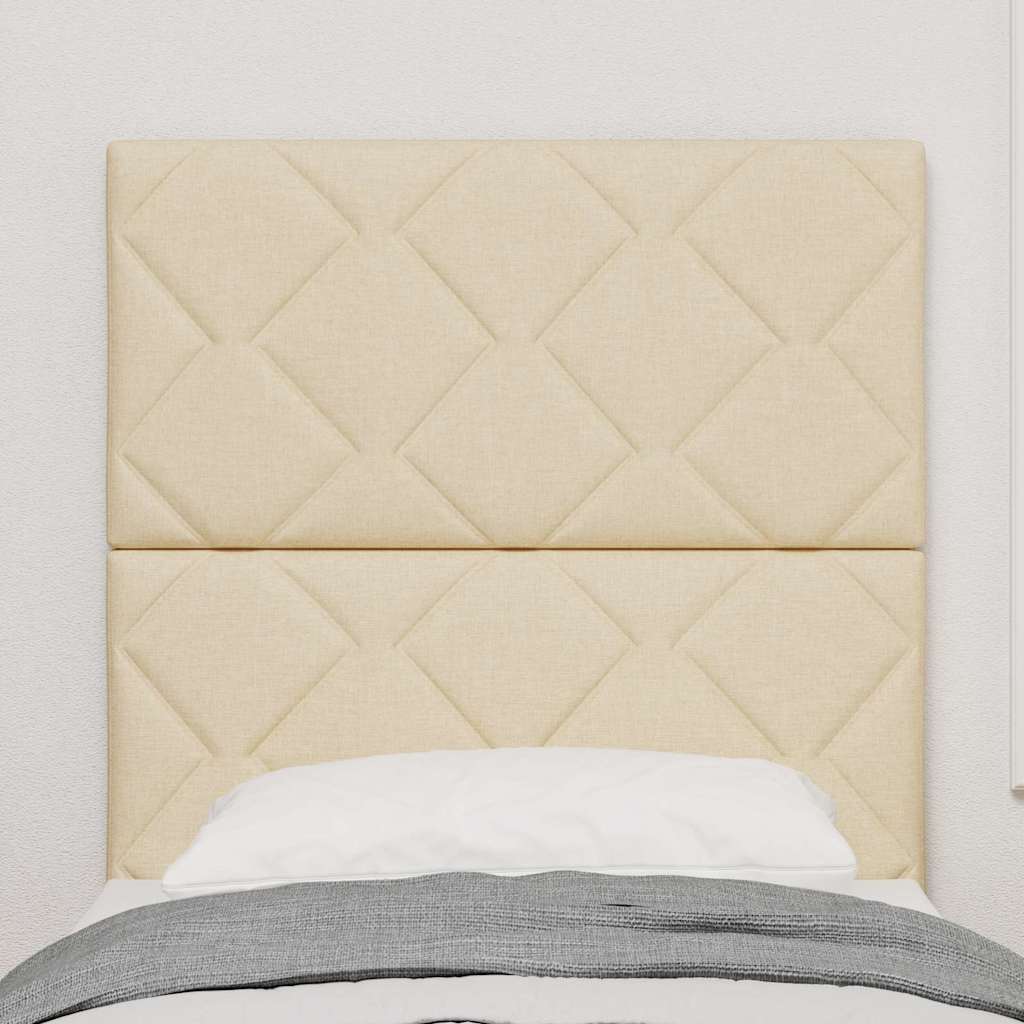 Headboard with LED Strip Lights Adjustable Cream 80 cm Fabric