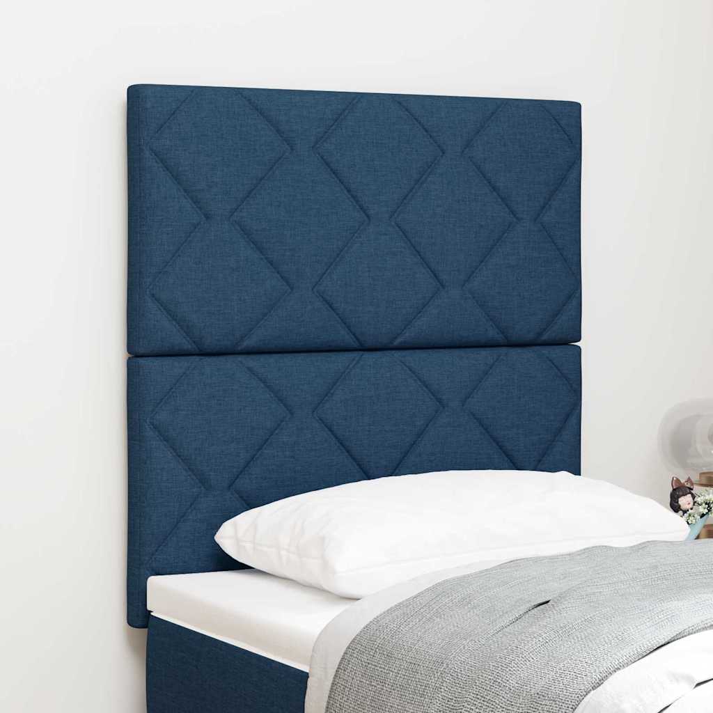 Headboard with LED Strip Lights Adjustable Blue 80 cm Fabric