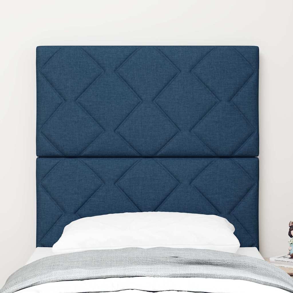 Headboard with LED Strip Lights Adjustable Blue 80 cm Fabric