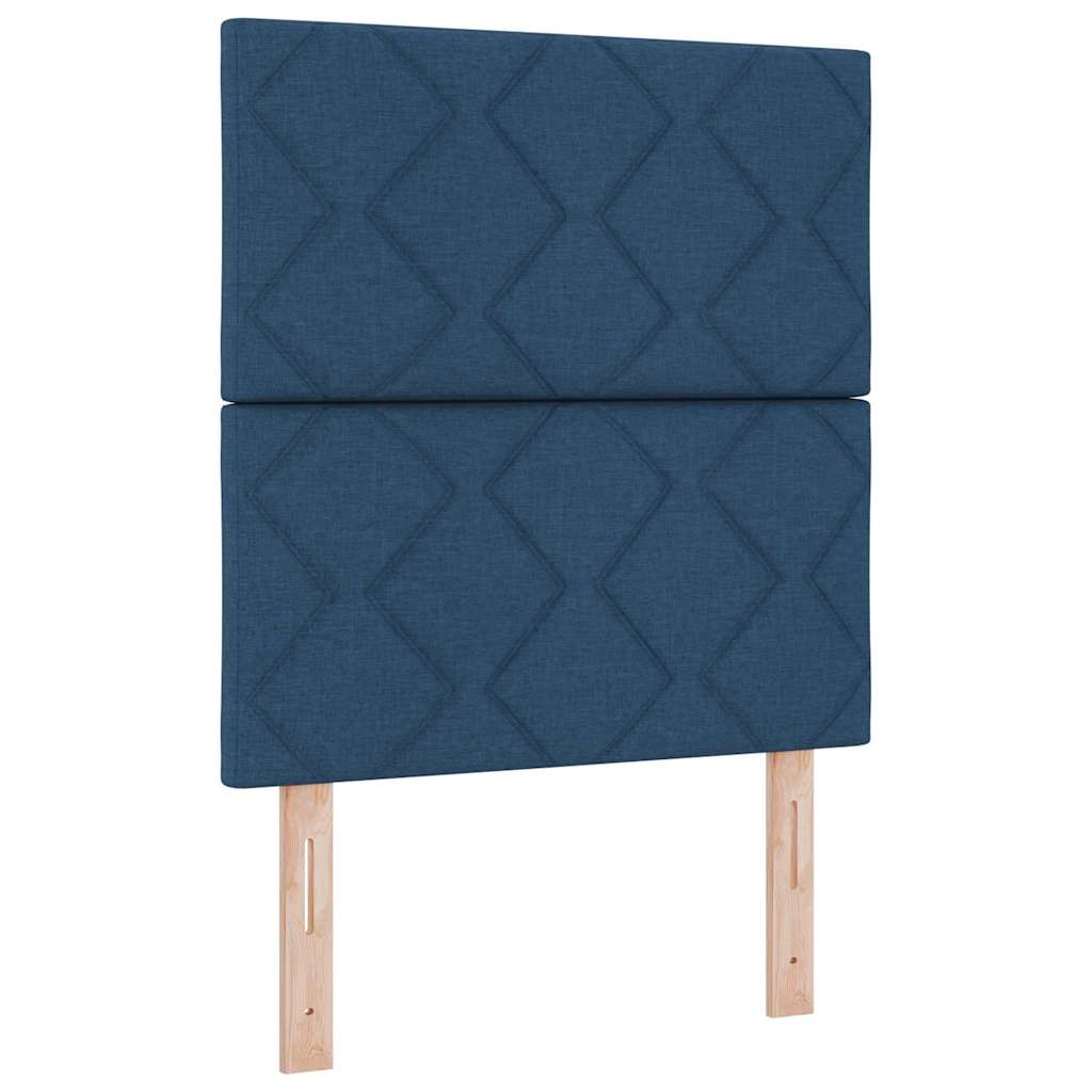 Headboard with LED Strip Lights Adjustable Blue 80 cm Fabric