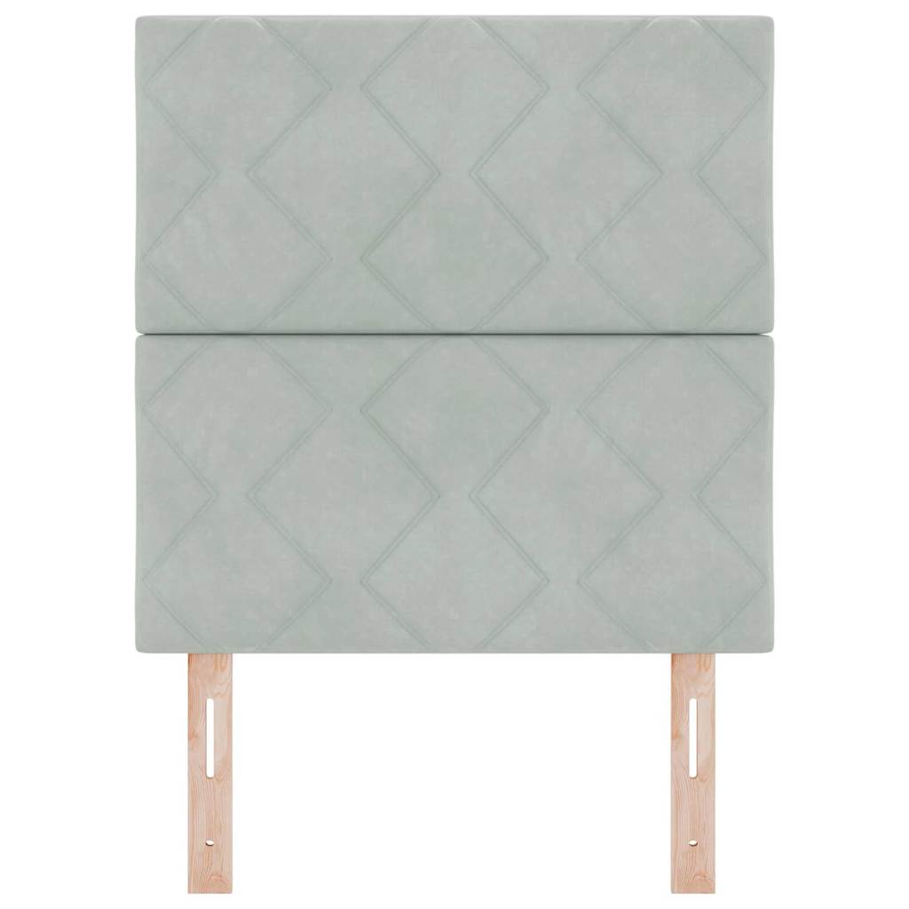 LED Headboard with LED Strip Lights Light grey 80 cm Velvet