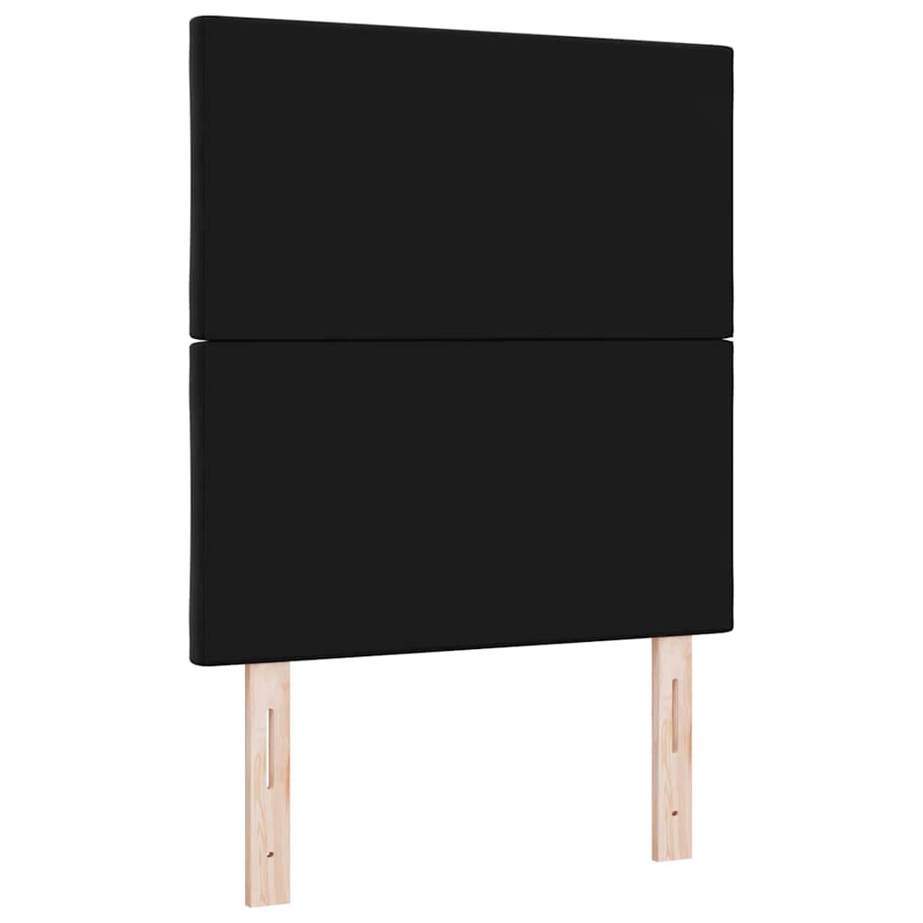 LED Headboard with LED Strip Lights Manual Black 80 cm Velvet