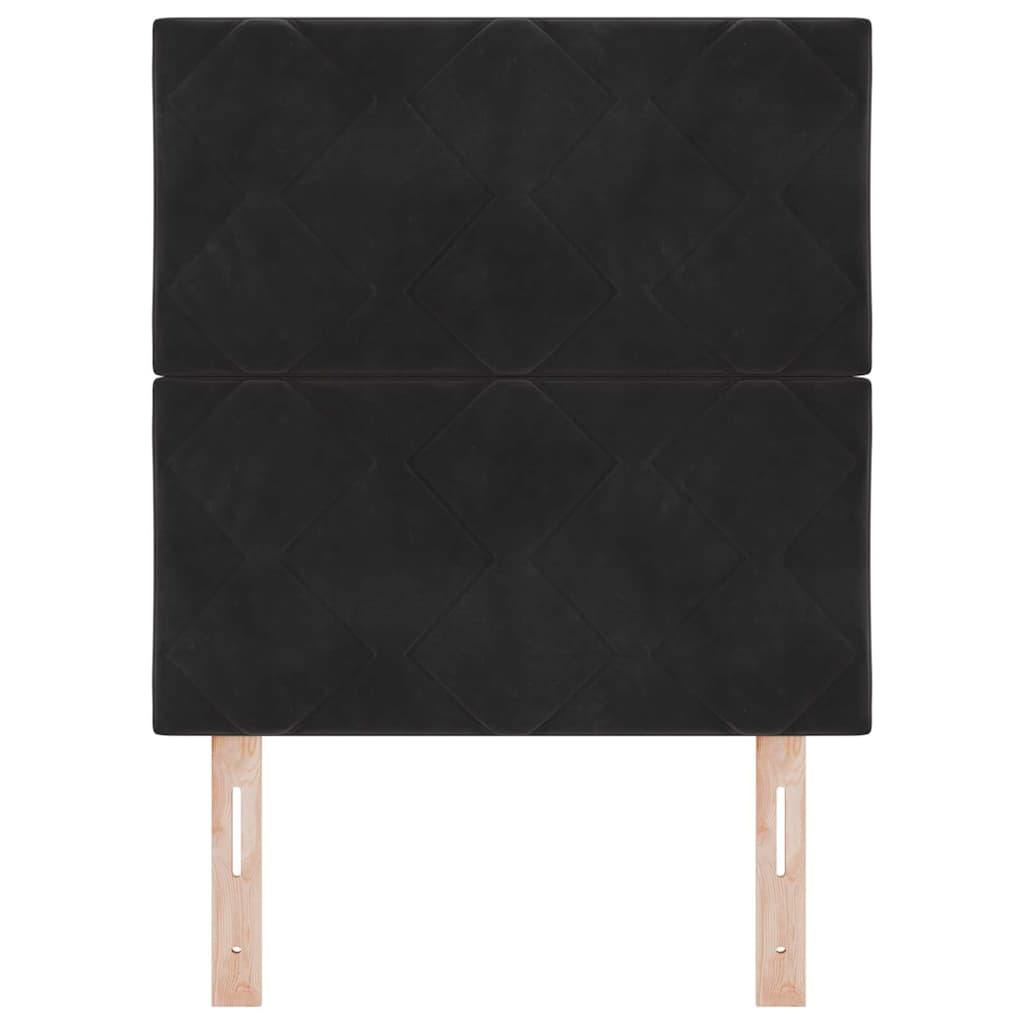 LED Headboard with LED Strip Lights Manual Black 80 cm Velvet