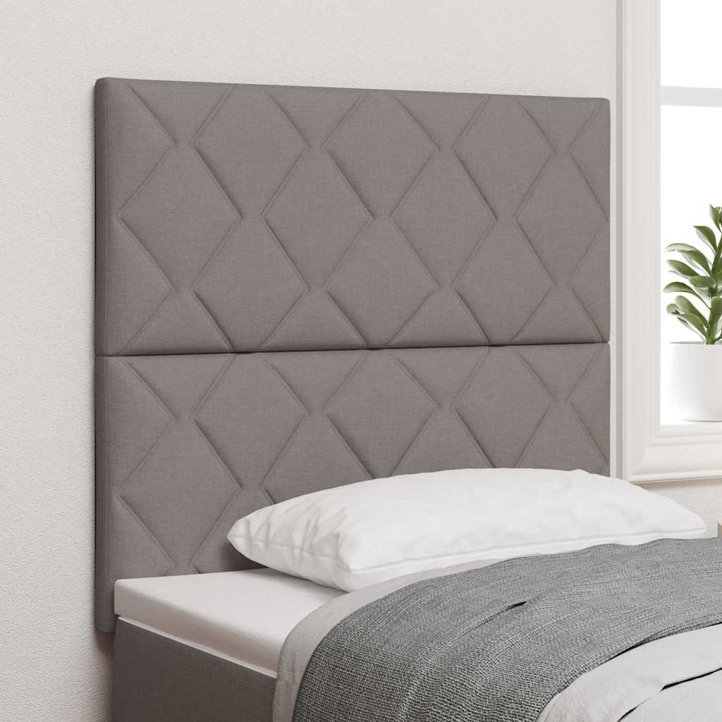 Headboard with LED Strip Lights Adjustable Taupe 90 cm Fabric