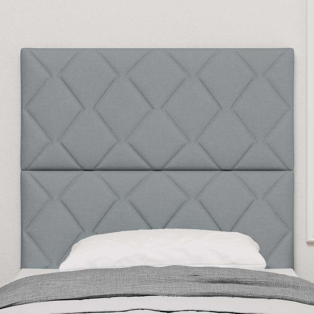 Headboard with LED Strip Lights Light Grey 100 cm Fabric