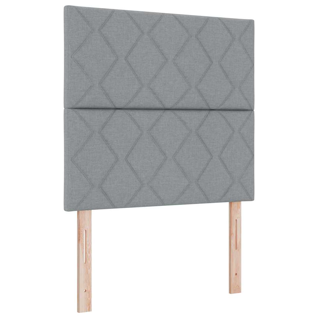 Headboard with LED Strip Lights Light Grey 100 cm Fabric