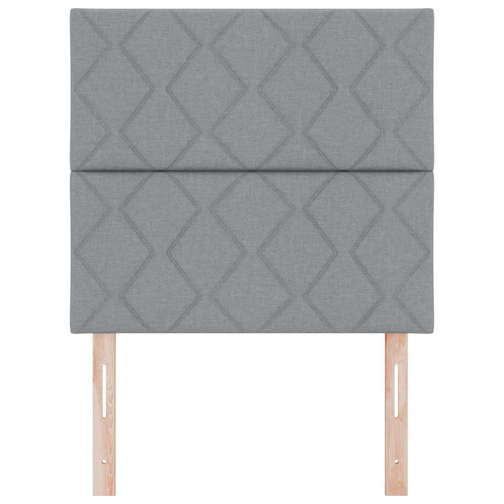 Headboard with LED Strip Lights Light Grey 100 cm Fabric