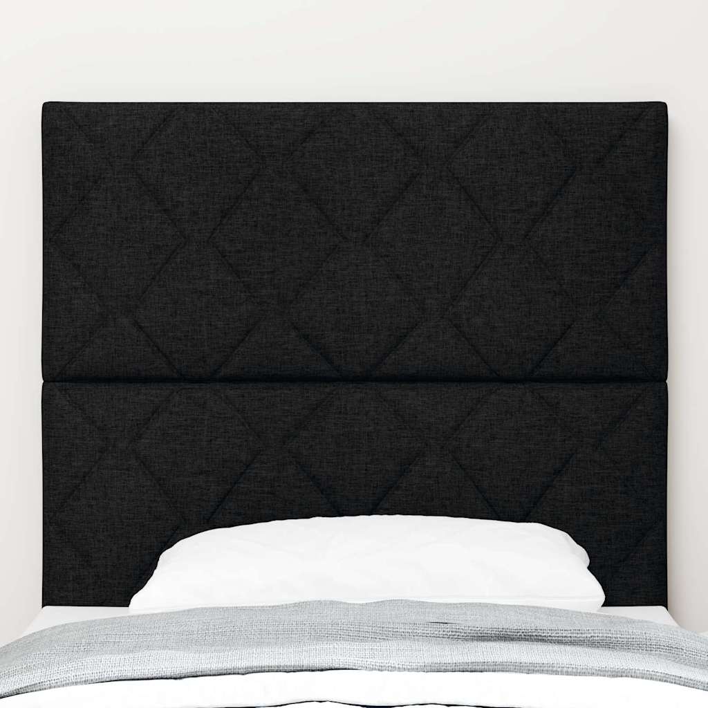 Headboard with LED Strip Lights Adjustable Black 100 cm Fabric