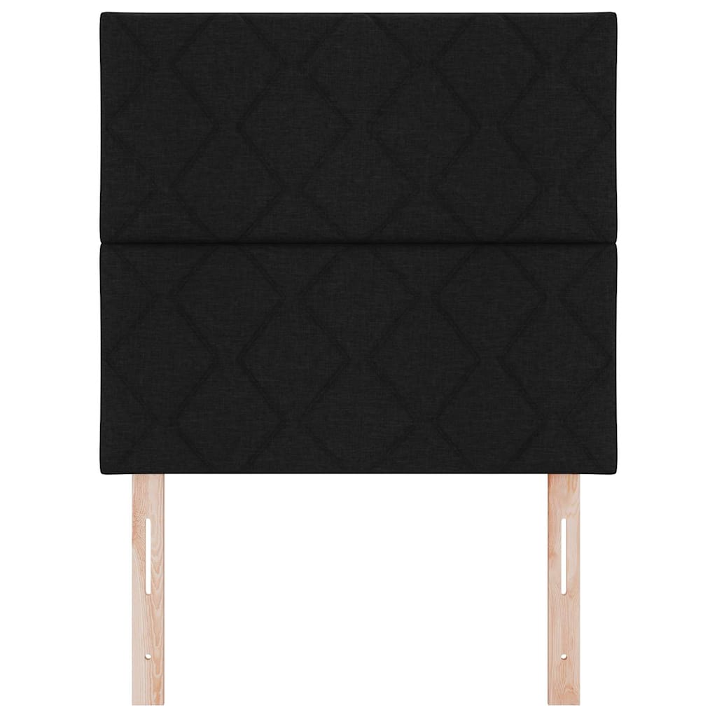 Headboard with LED Strip Lights Adjustable Black 100 cm Fabric