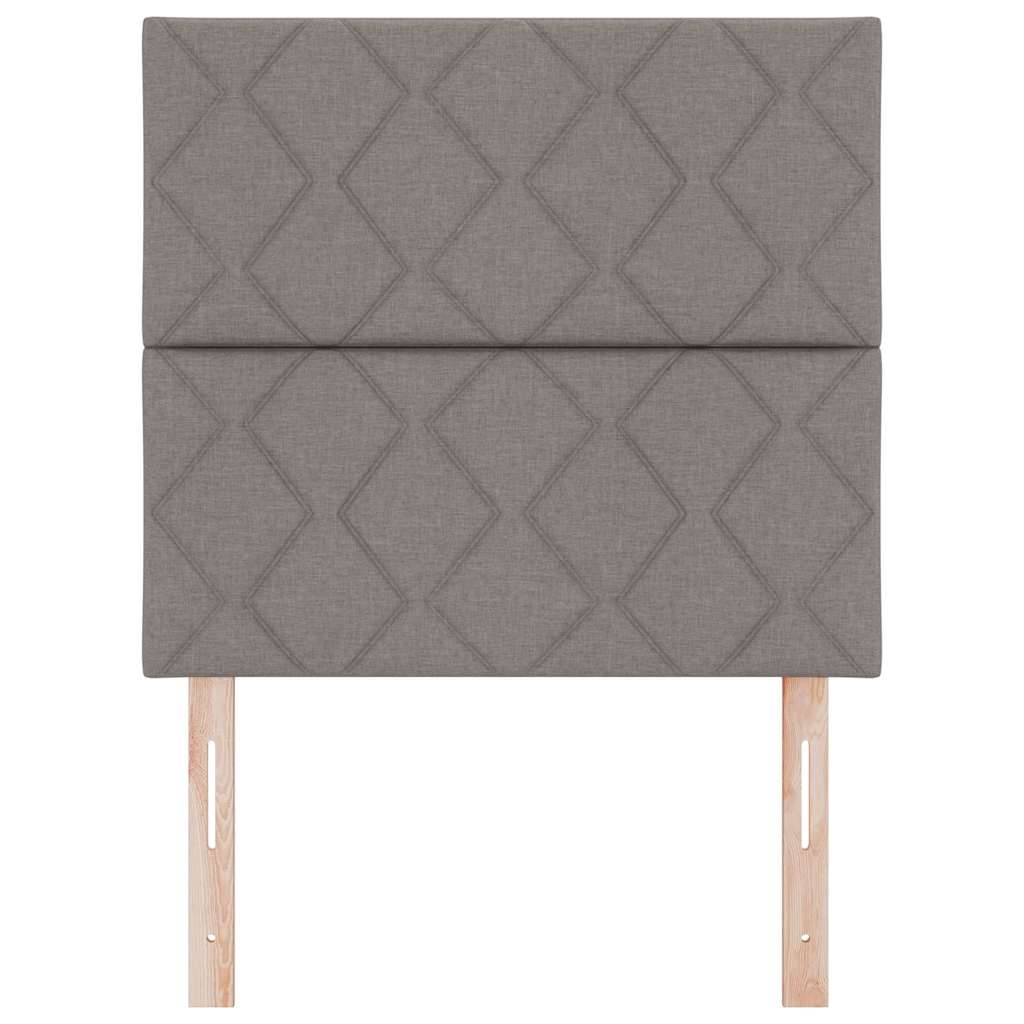 Headboard with LED Strip Lights Adjustable Taupe 100 cm Fabric