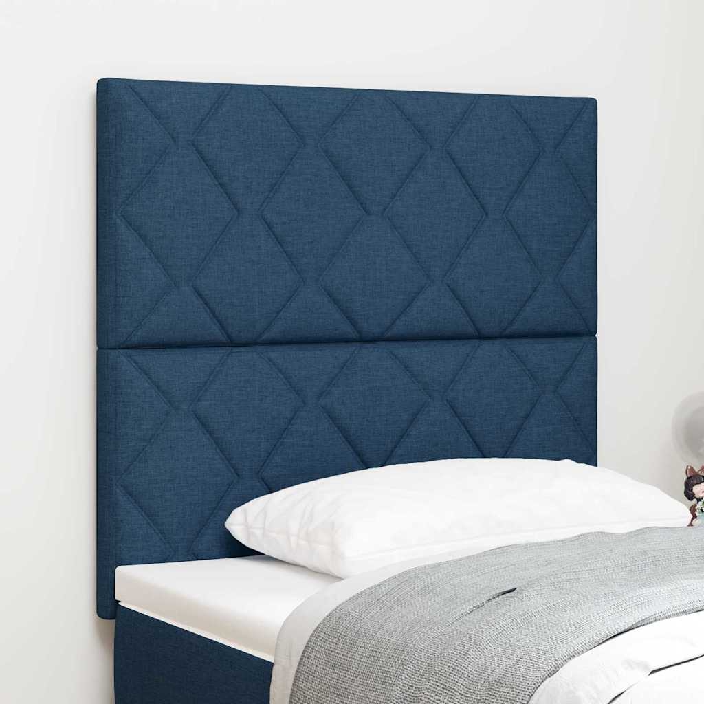 Headboard with LED Strip Lights Adjustable Blue 100 cm Fabric