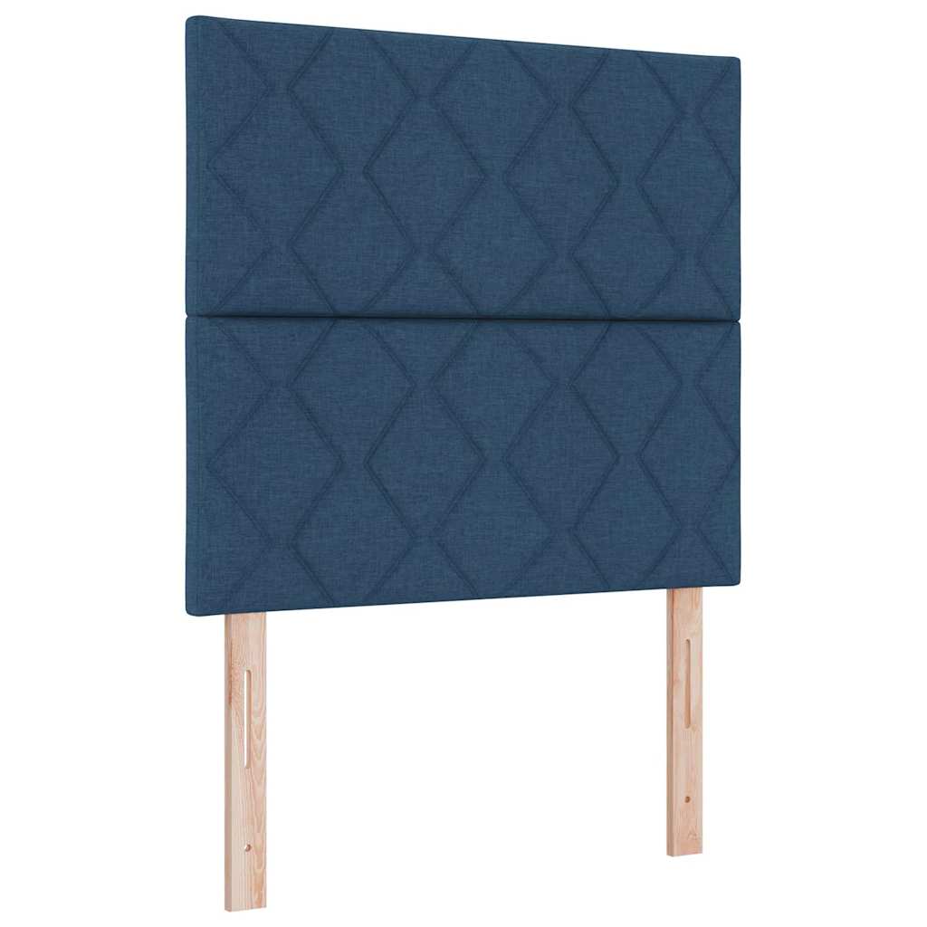 Headboard with LED Strip Lights Adjustable Blue 100 cm Fabric