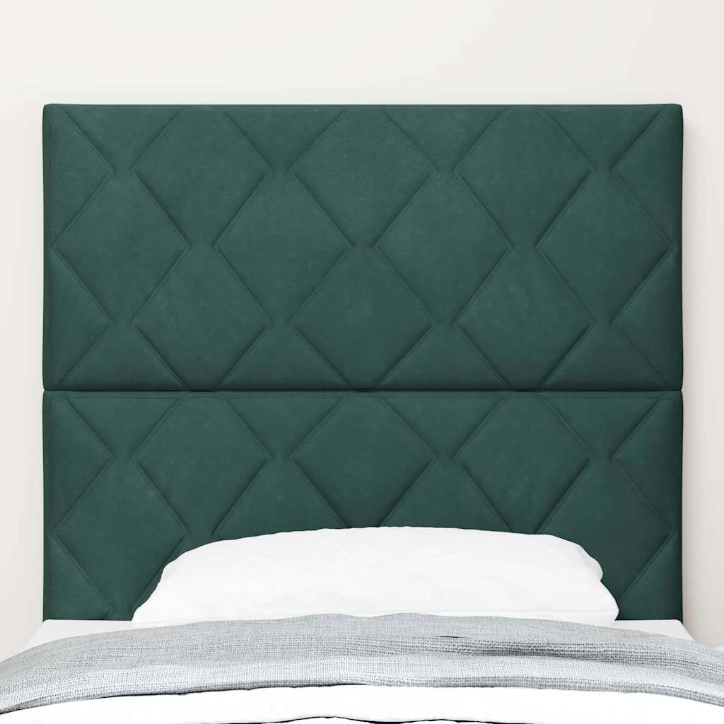 LED Headboard with LED Strip Lights Dark green 100 cm Velvet