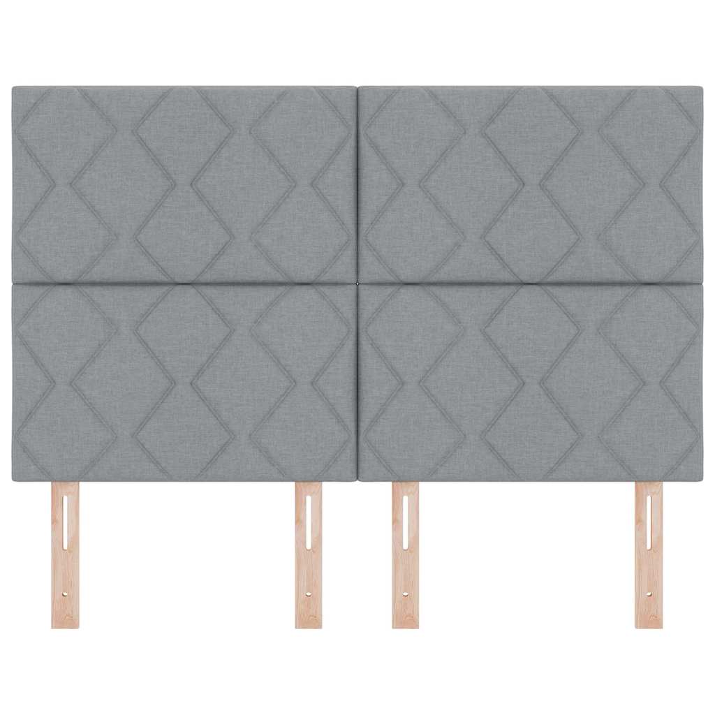 Headboard with LED Strip Lights Light Grey 144 cm Fabric