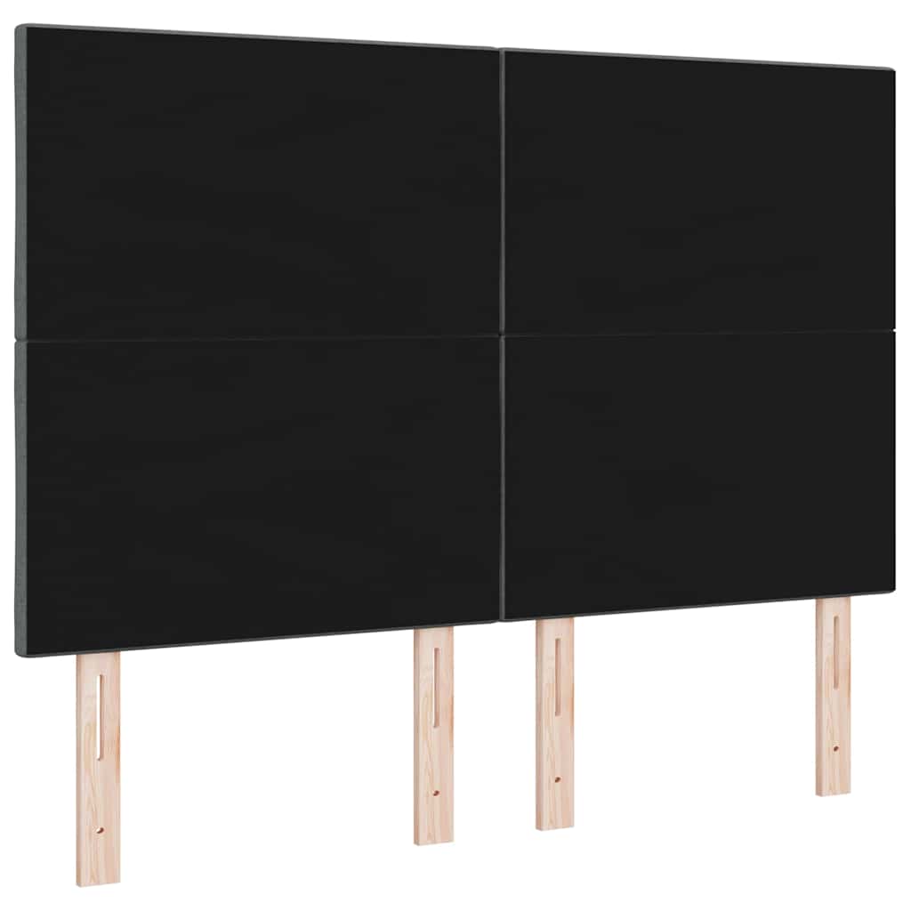 Headboard with LED Strip Lights Adjustable Grey 144 cm Fabric