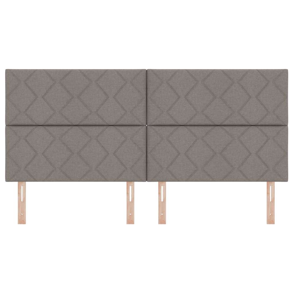 Headboard with LED Strip Lights Adjustable Taupe 200 cm Fabric