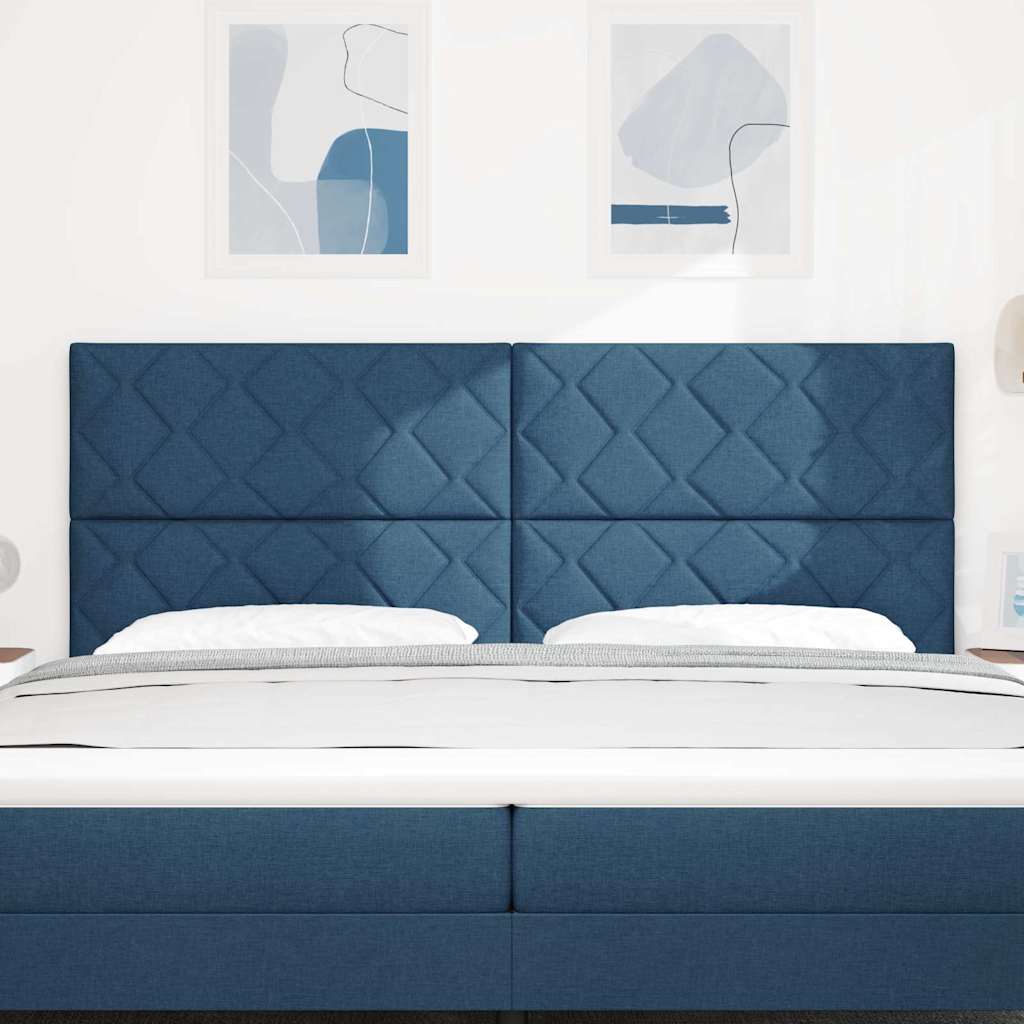 Headboard with LED Strip Lights Adjustable Blue 200 cm Fabric