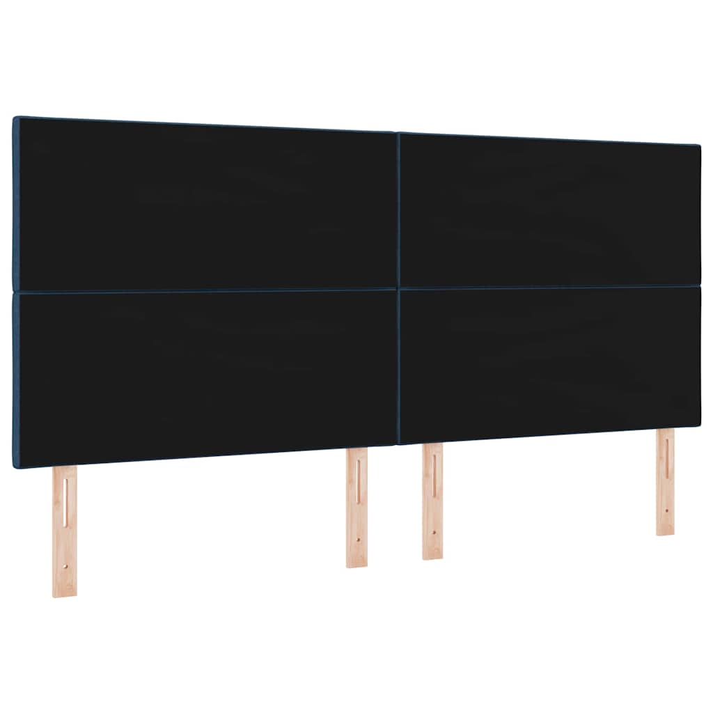 Headboard with LED Strip Lights Adjustable Blue 200 cm Fabric