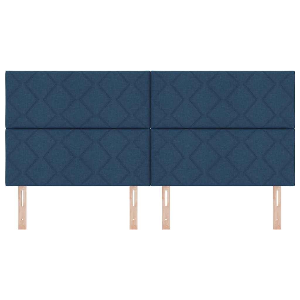 Headboard with LED Strip Lights Adjustable Blue 200 cm Fabric