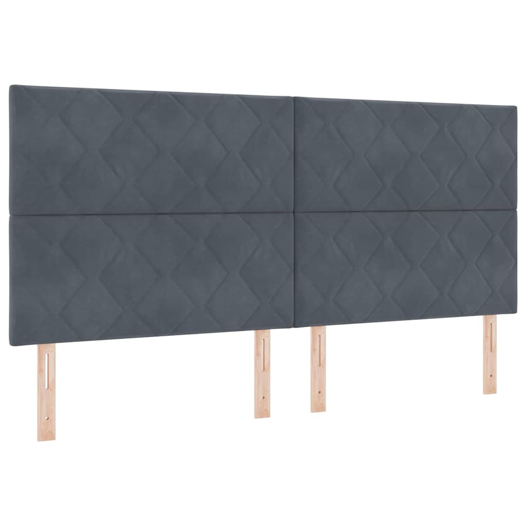 LED Headboard with LED Strip Lights Dark grey 200 cm Velvet