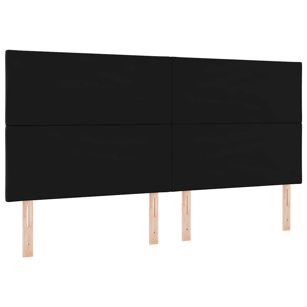 LED Headboard with LED Strip Lights Manual Black 200 cm Velvet
