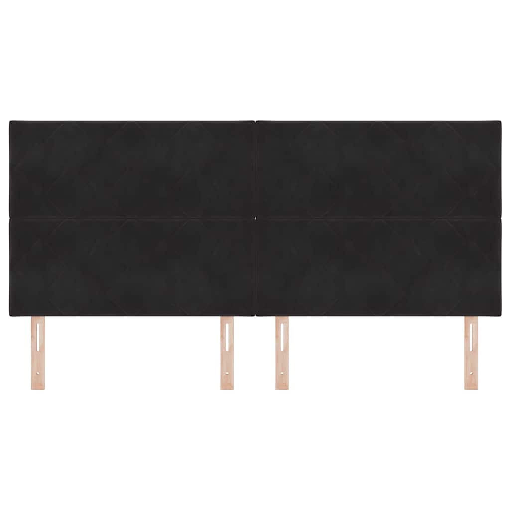 LED Headboard with LED Strip Lights Manual Black 200 cm Velvet