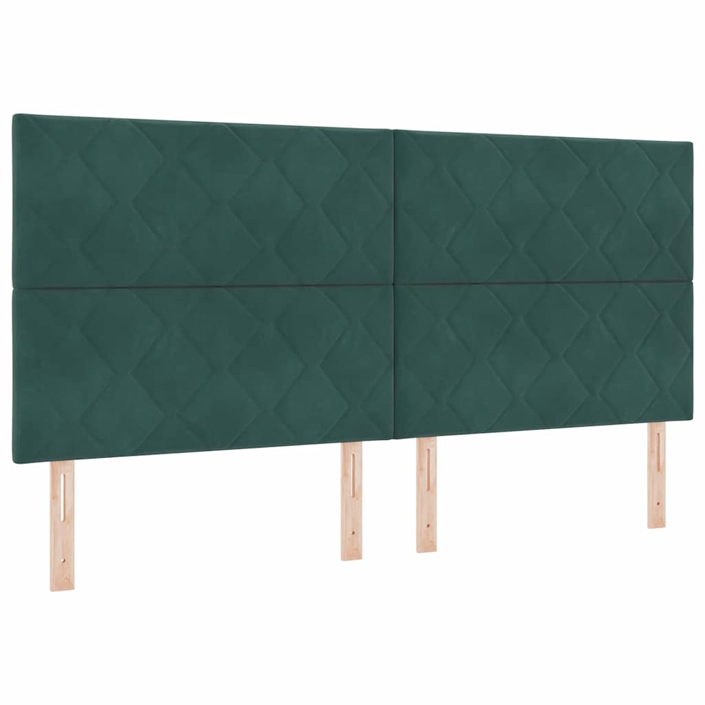 LED Headboard with LED Strip Lights Dark green 200 cm Velvet