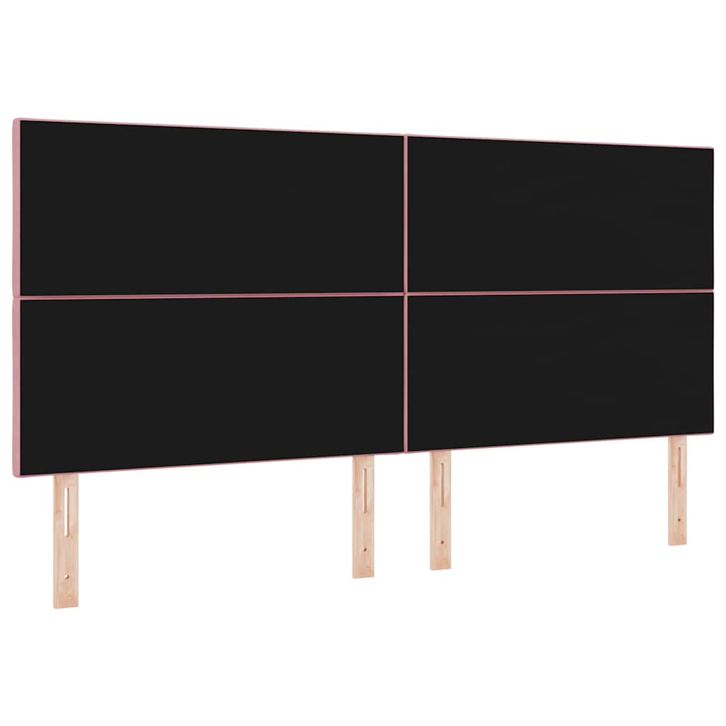 LED Headboard with LED Strip Lights Manual Pink 200 cm Velvet