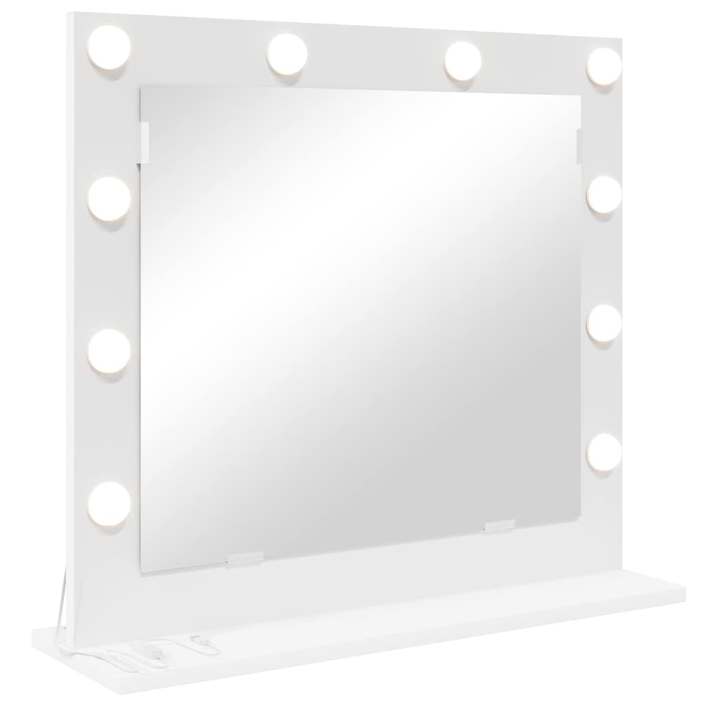 Vanity Mirror White 60 x 55 x 18 cm Engineered wood and glass
