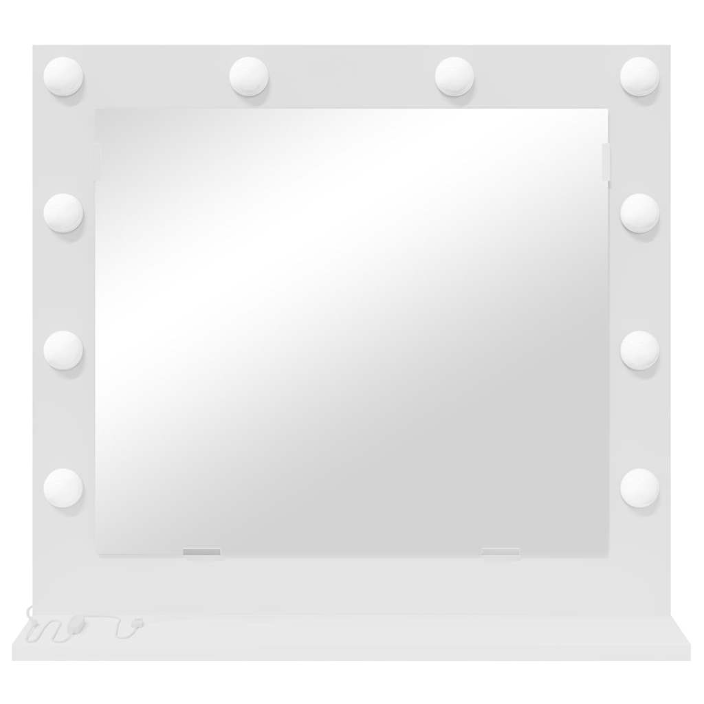 Vanity Mirror White 60 x 55 x 18 cm Engineered wood and glass