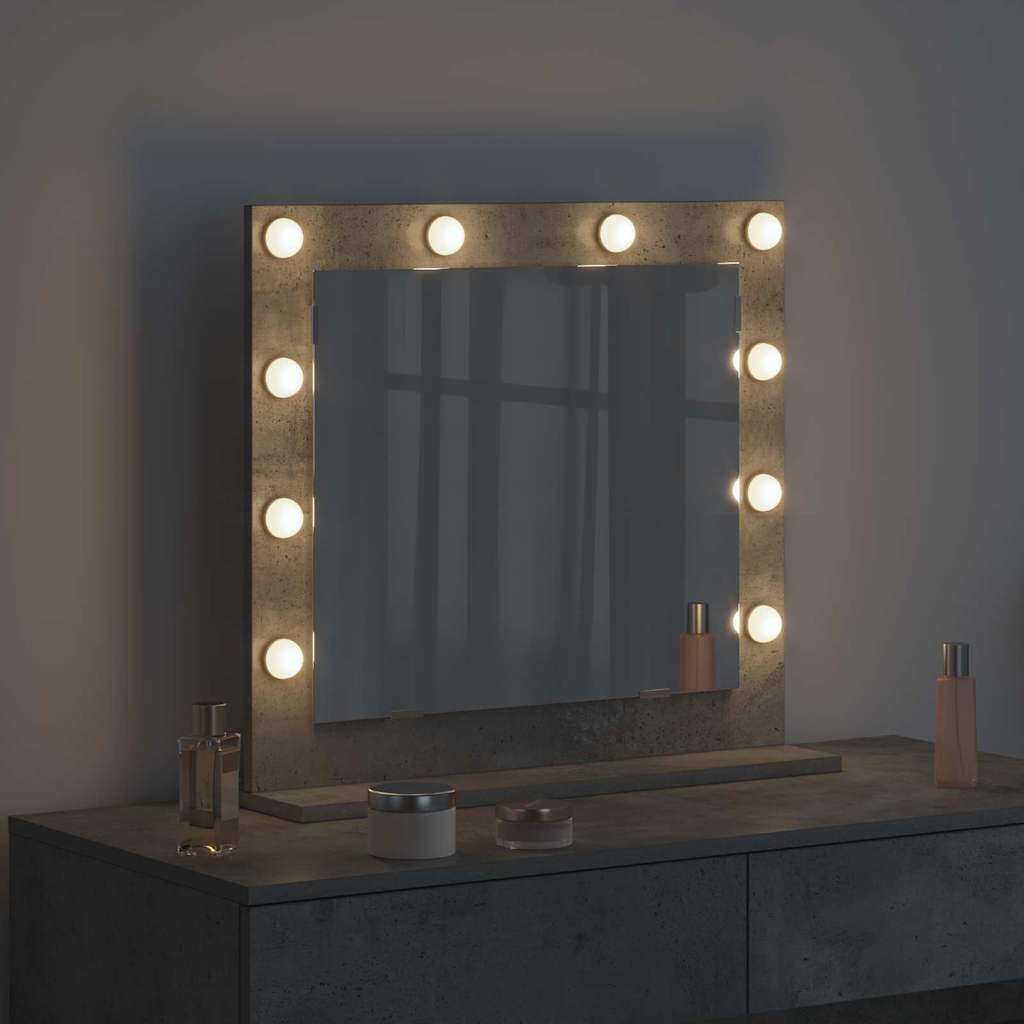 Vanity Mirror with Mirror Concrete Grey 60 x 55 x 18 cm