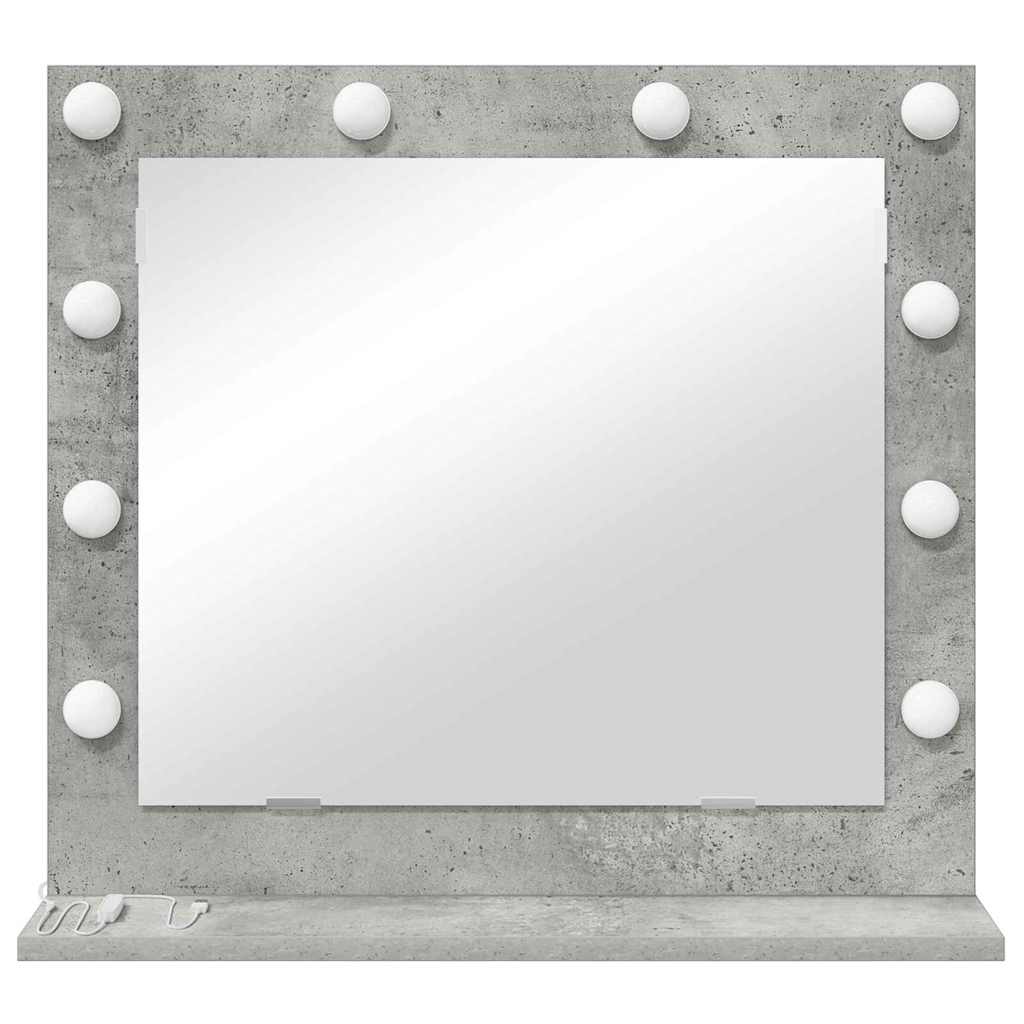 Vanity Mirror with Mirror Concrete Grey 60 x 55 x 18 cm