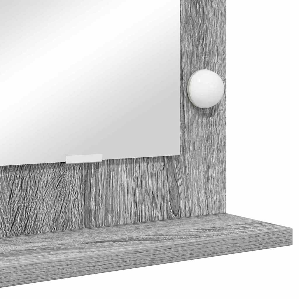 Vanity Mirror with LED Strip Lights Grey Sonoma 60 x 55 x 18 cm