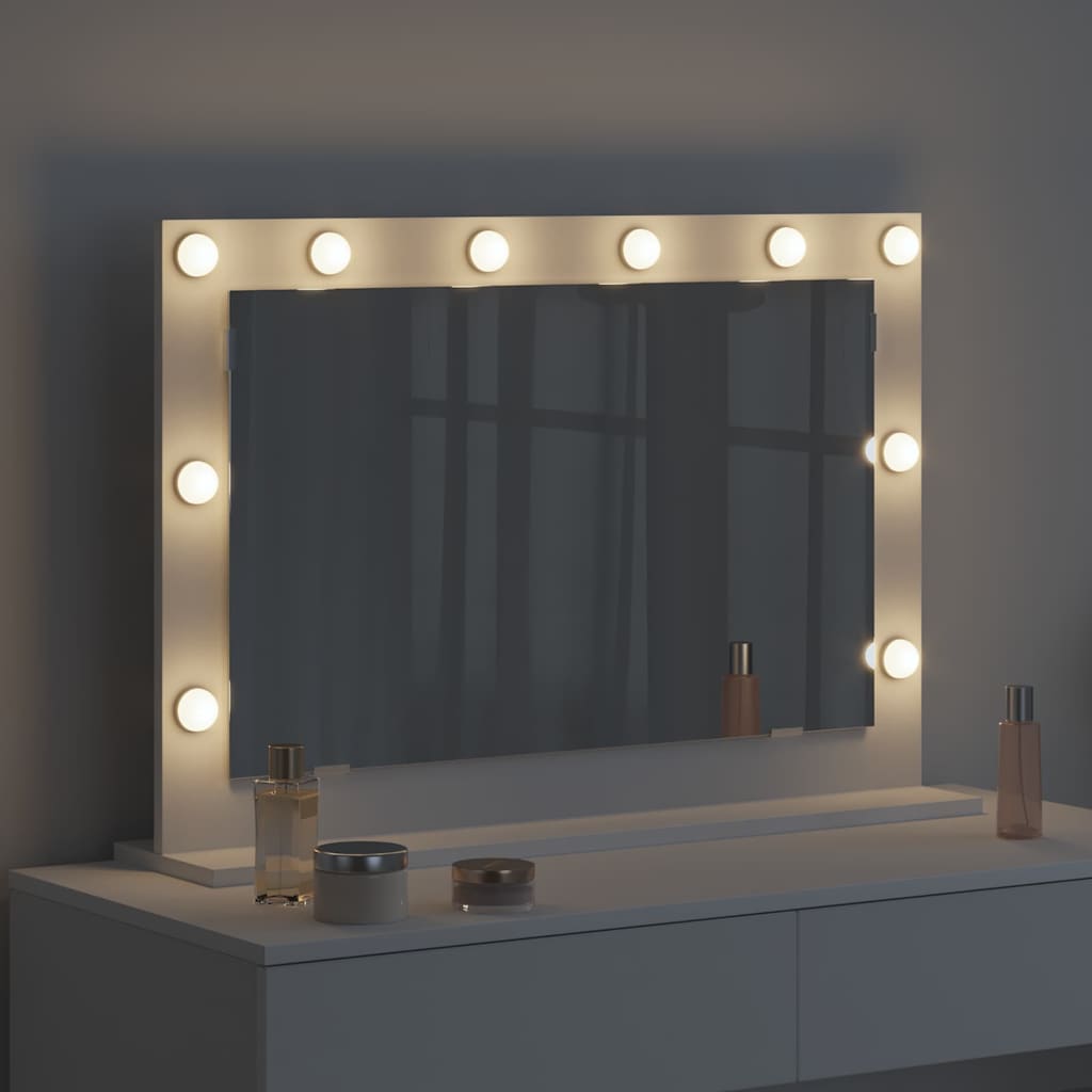 Vanity Mirror White 80 x 15 x 18 cm Engineered wood and glass