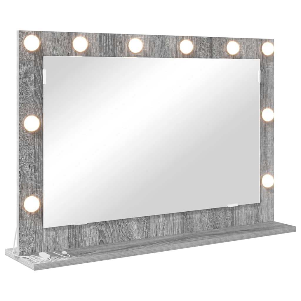 Vanity Mirror with LED Strip Lights Grey Sonoma 80 x 55 x 18 cm