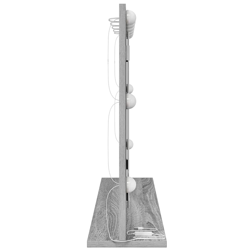 Vanity Mirror with LED Strip Lights Grey Sonoma 80 x 55 x 18 cm