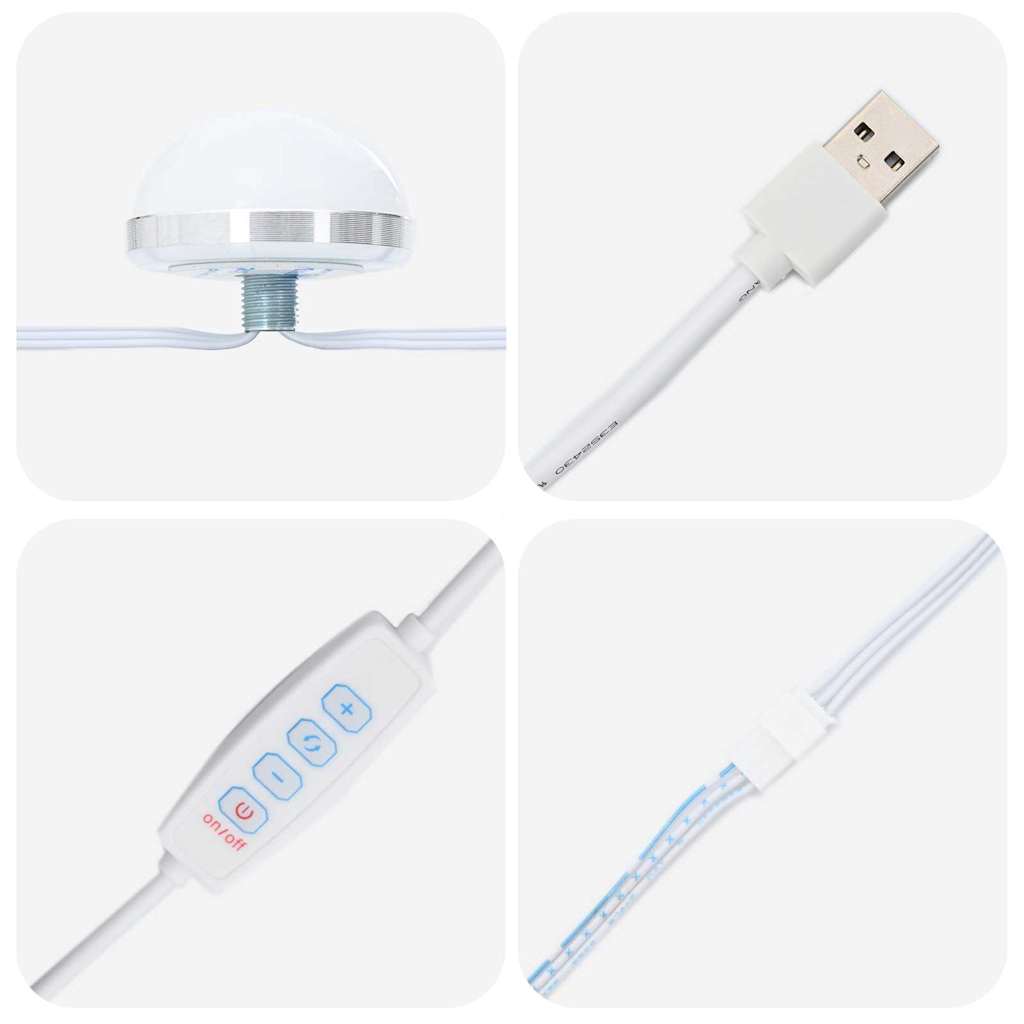 Vanity Mirror with LED Strip Lights Sonoma Oak 100 x 55 x 18 cm