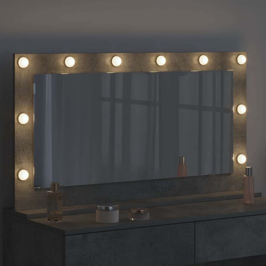 Vanity Mirror with Mirror Concrete Grey 100 x 55 x 18 cm