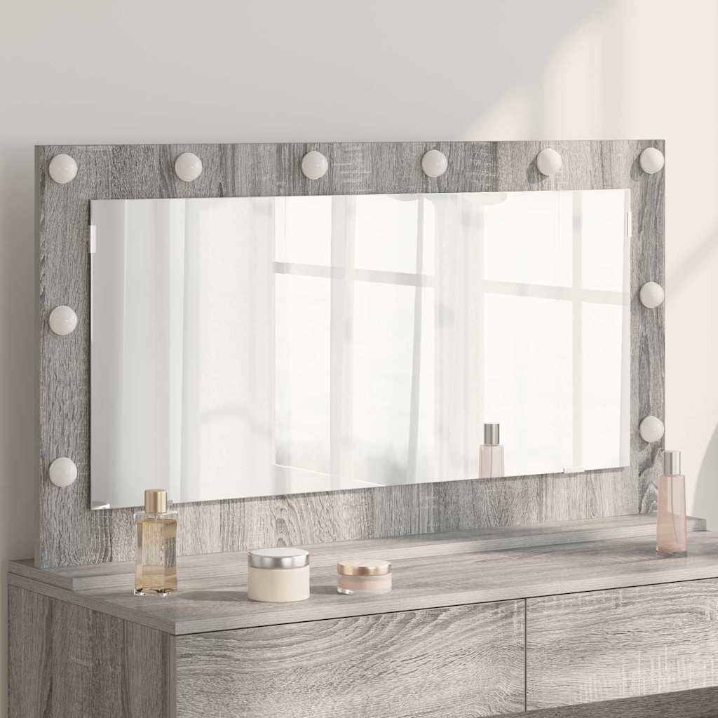 Vanity Mirror with Mirror Grey Sonoma 100 x 55 x 18 cm