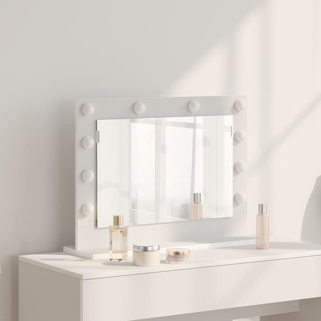 Vanity Mirror White 60 x 45 x 18 cm Engineered wood and glass