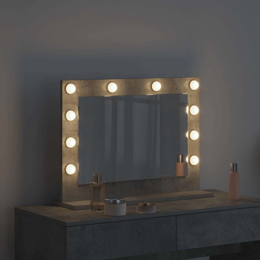 Vanity Mirror with Mirror Concrete Grey 60 x 45 x 18 cm