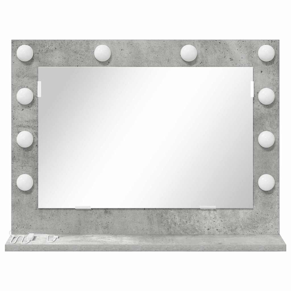 Vanity Mirror with Mirror Concrete Grey 60 x 45 x 18 cm