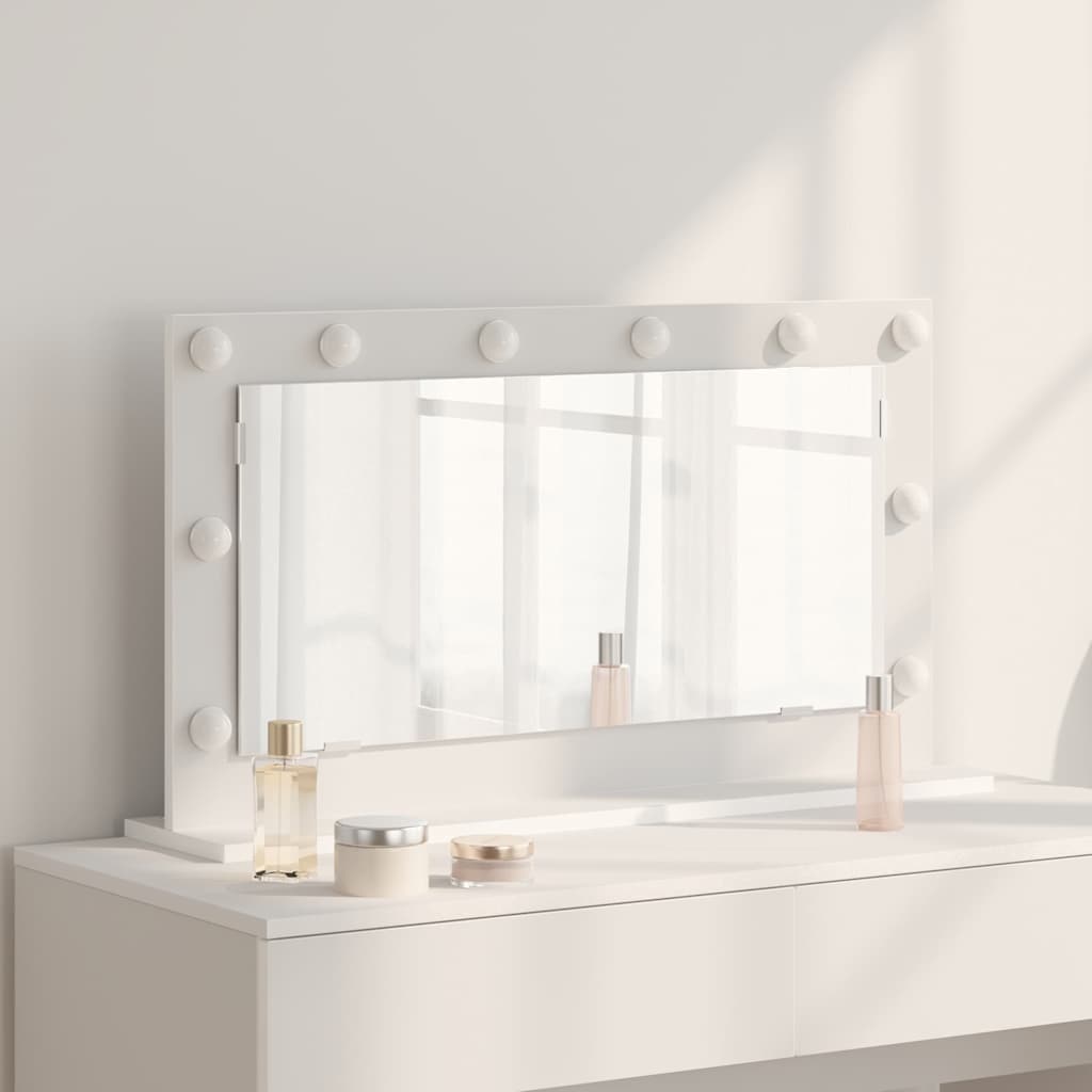 Vanity Mirror White 80 x 45 x 18 cm Engineered wood and glass