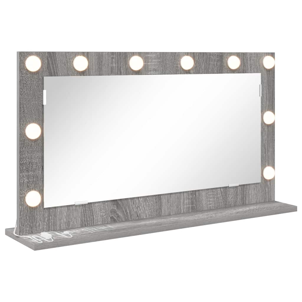 Vanity Mirror with LED Strip Lights Grey Sonoma 80 x 45 x 18 cm