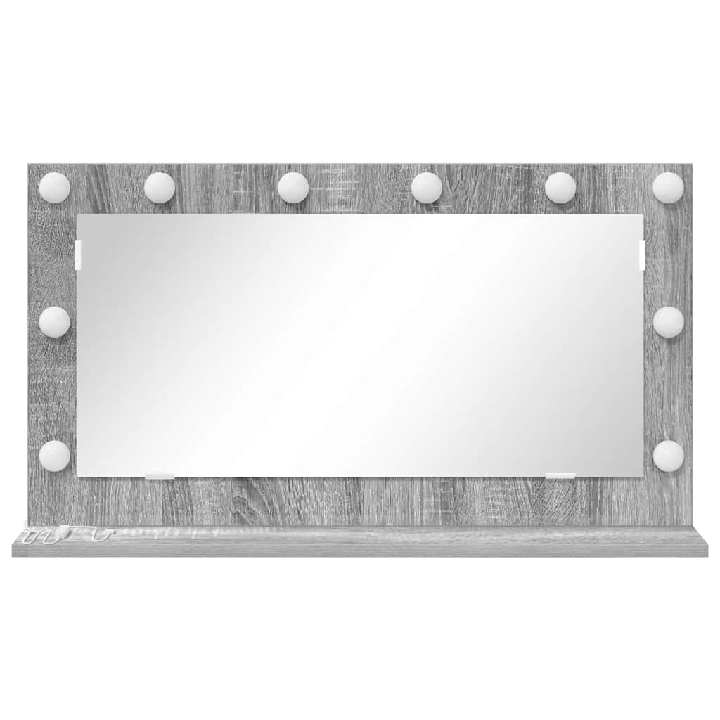 Vanity Mirror with LED Strip Lights Grey Sonoma 80 x 45 x 18 cm