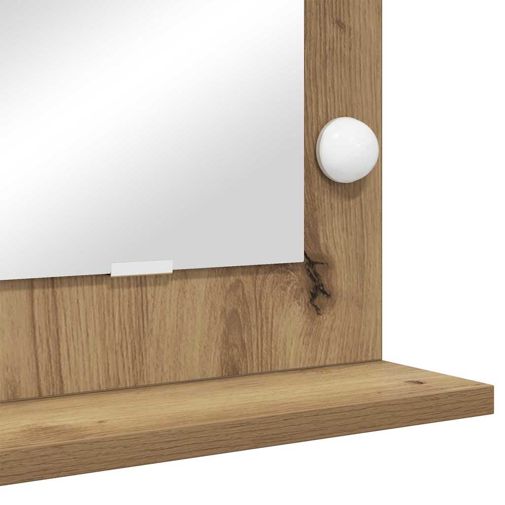 Vanity Mirror with LED Strip Lights Artisan Oak 80 x 45 x 18 cm