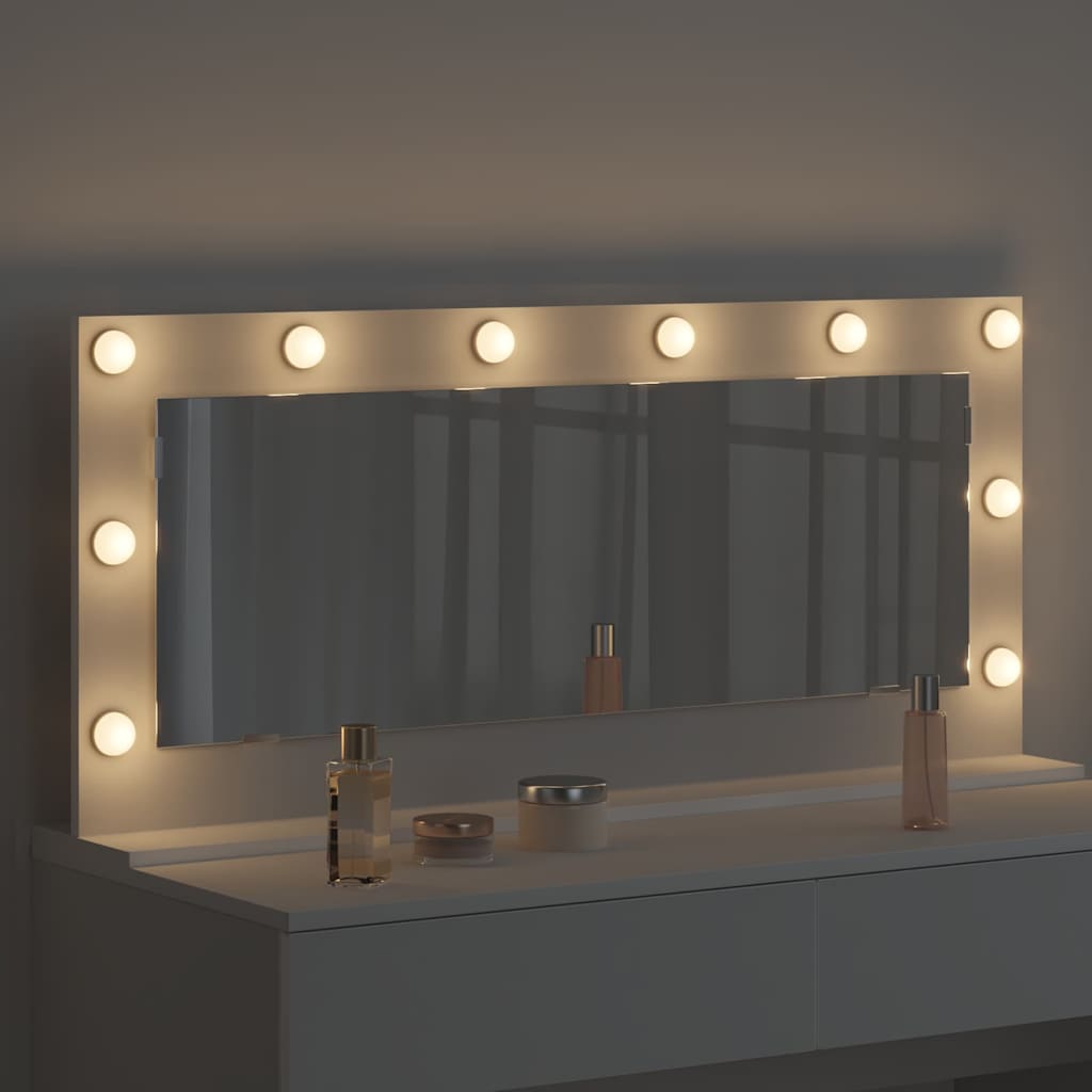 Vanity Mirror White 100 x 45 x 18 cm Engineered wood and glass