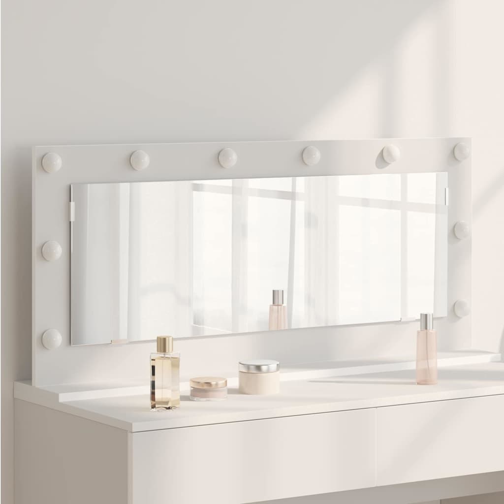 Vanity Mirror White 100 x 45 x 18 cm Engineered wood and glass