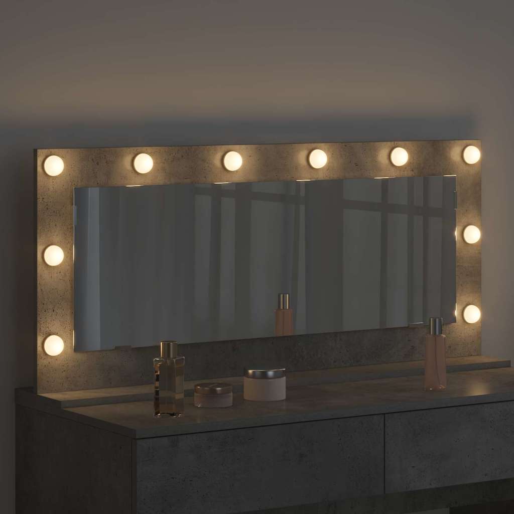 Vanity Mirror with Mirror Concrete Grey 100 x 45 x 18 cm