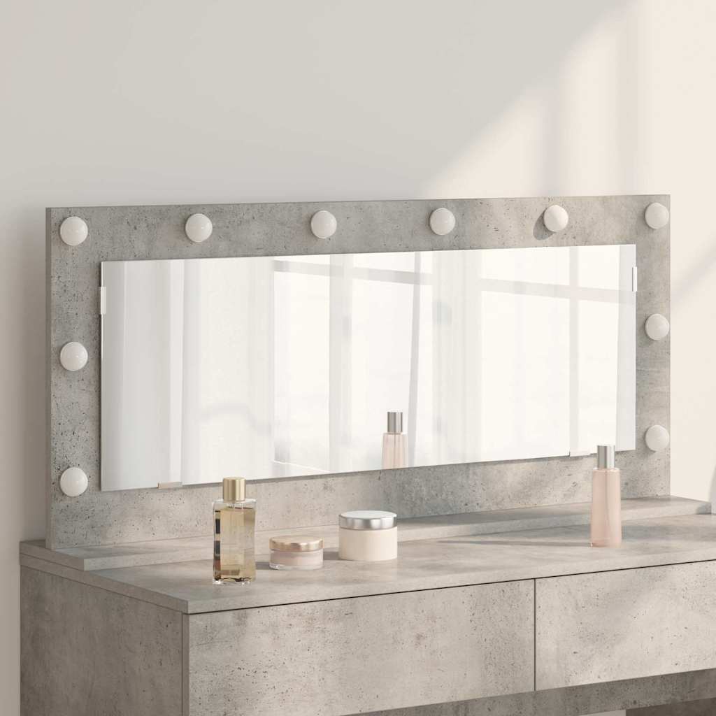 Vanity Mirror with Mirror Concrete Grey 100 x 45 x 18 cm